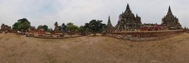 Pohled na ruiny Wat Phra si Sanphet