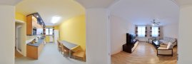 Malé, velké apartmá - obývací pokoj a kuchyň