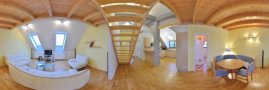 Podkrovní apartmá - obývací pokoj a kuchyň